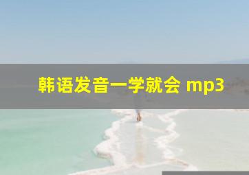 韩语发音一学就会 mp3